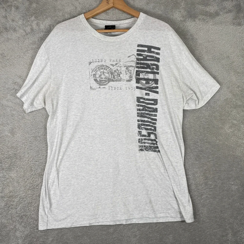 Harley Davidson T-Shirt Mens XL Gray Cape Cod Graphic Biker Y2K Surf